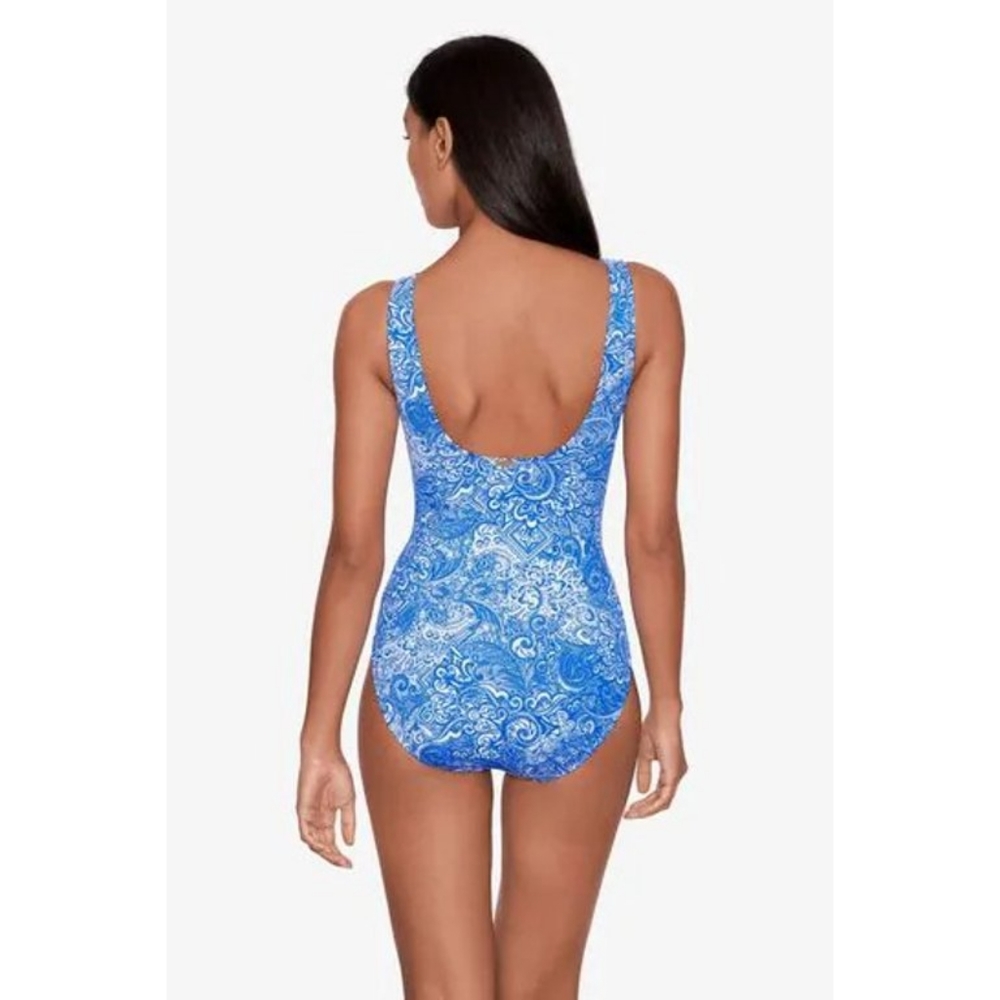 Lauren Ralph Lauren Women's Printed Ruffled Tummy-Control One-Piece Swimsuit - Picture 4 of 4